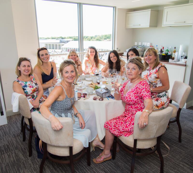 A group of ladies enjoying hospitality at Bath Races