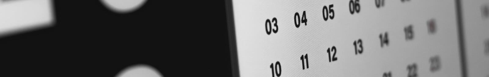 A close up of a calendar