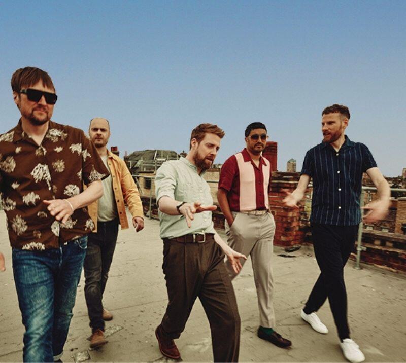 Kaiser Chiefs promotional image for their performance at Bath Racecourse in summer 2021
