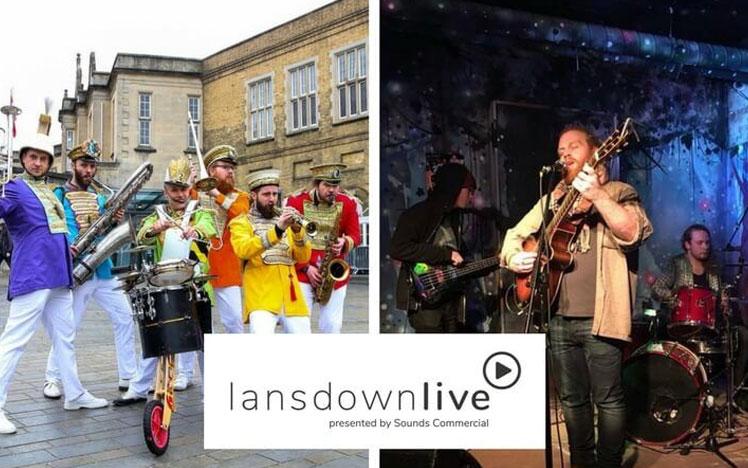 Music Live promo banner featuring two bands that will play at Bath Racecourse.